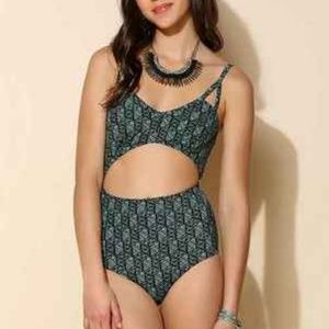 UO Out From Under High-Waist Patterned Swimsuit